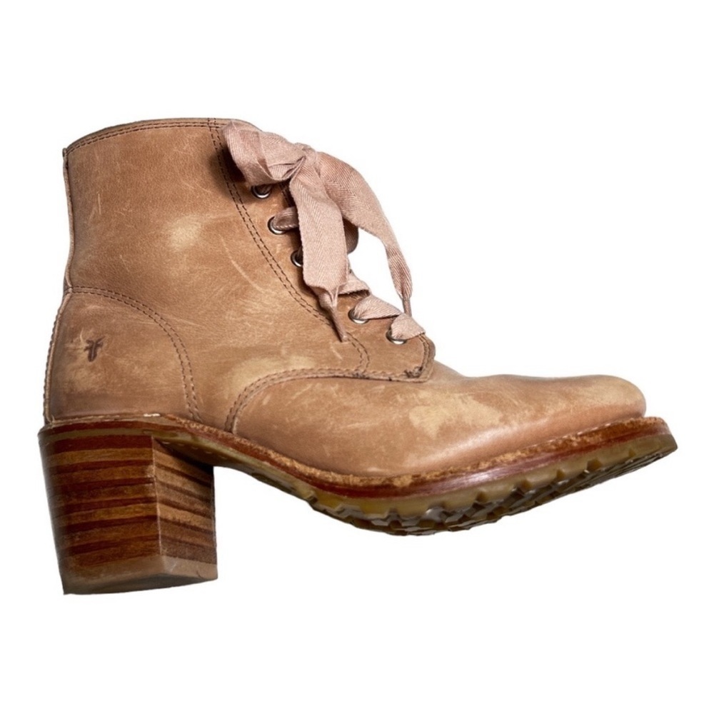 Frye Sabrina 6G lace up heeled booties size 6M - Picture 5 of 13